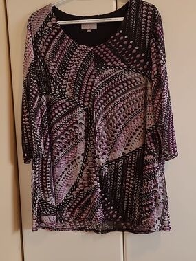 Laura Women’s Purple & Black Abstract Dot Tunic